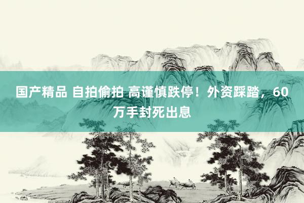 国产精品 自拍偷拍 高谨慎跌停！外资踩踏，60万手封死出息