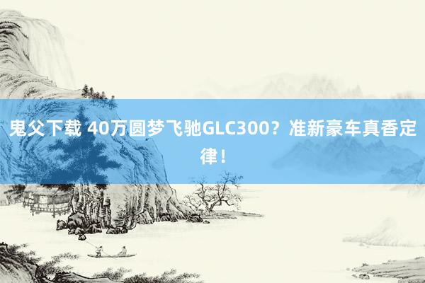 鬼父下载 40万圆梦飞驰GLC300？准新豪车真香定律！