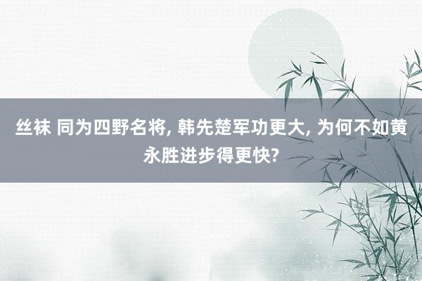 丝袜 同为四野名将, 韩先楚军功更大, 为何不如黄永胜进步得更快?