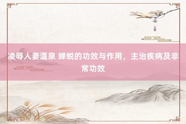 凌辱人妻温泉 蝉蜕的功效与作用，主治疾病及非常功效